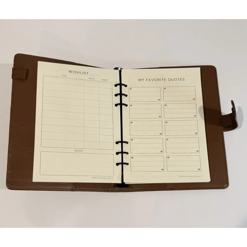 Daily Ritmo A5 Daily Planner Gray Black Checkered - New Without Box